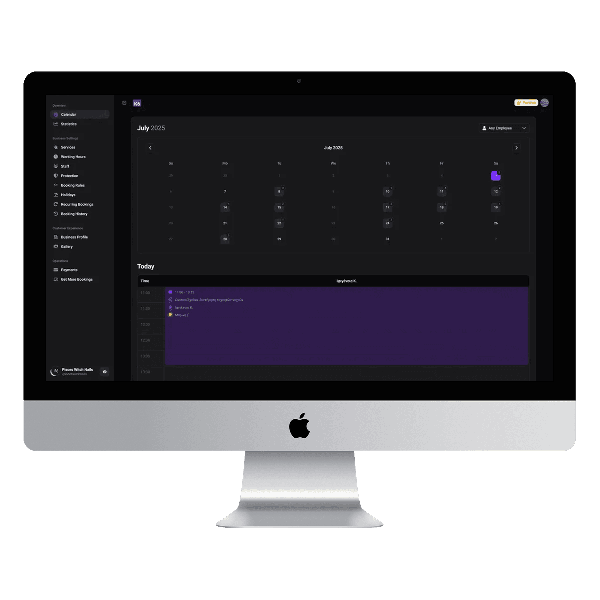 Kratisix dashboard preview on desktop